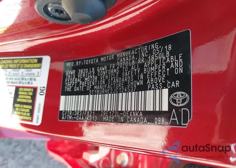 2018 Toyota Corolla L z USA, uszkodzony, nr VIN 2T1BURHE2JC124537